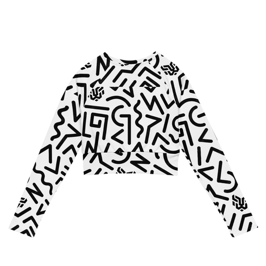 Leo long-sleeve crop top