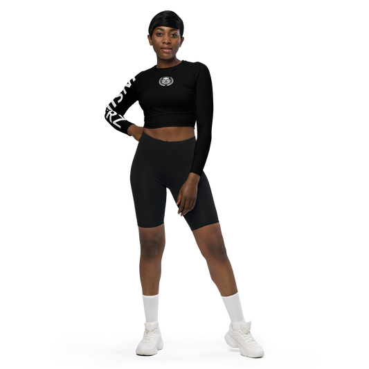 Leo long-sleeve crop top